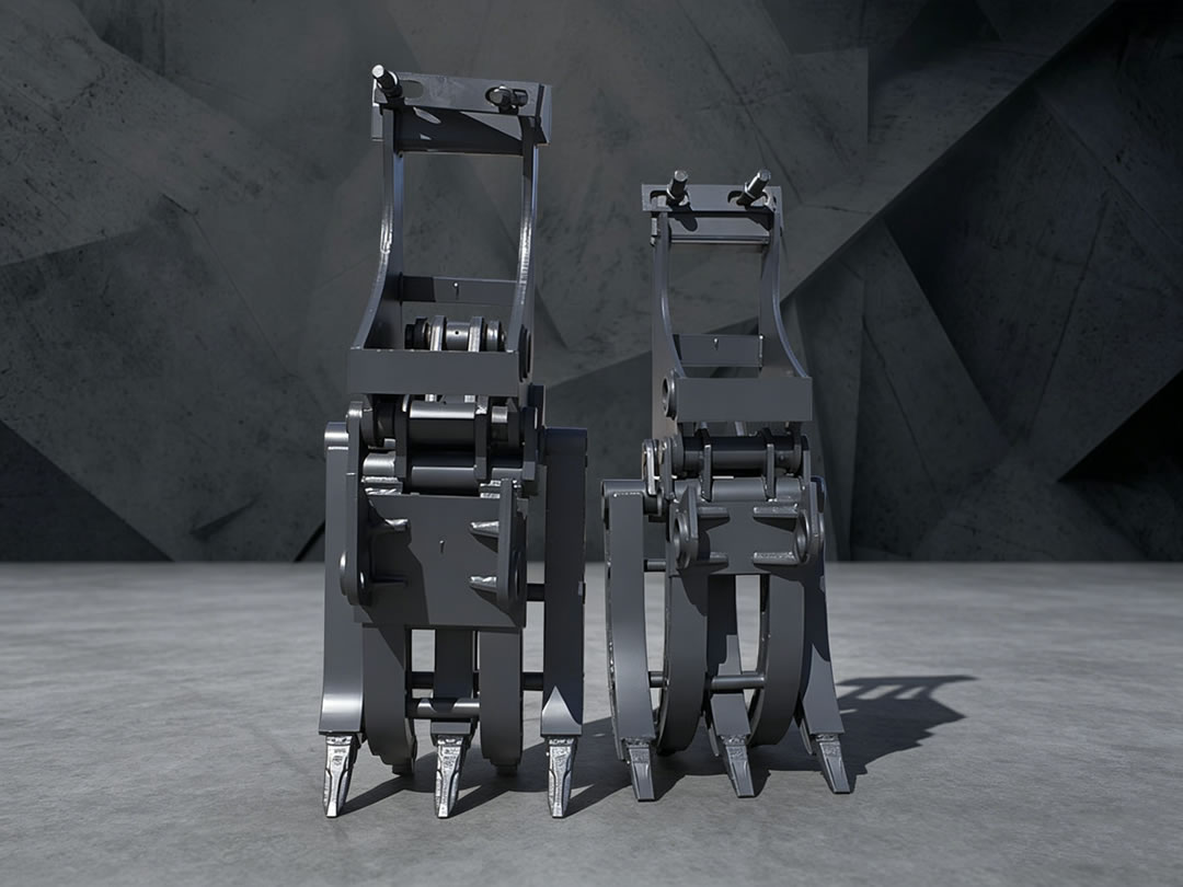 Excavator mechanical wood grab